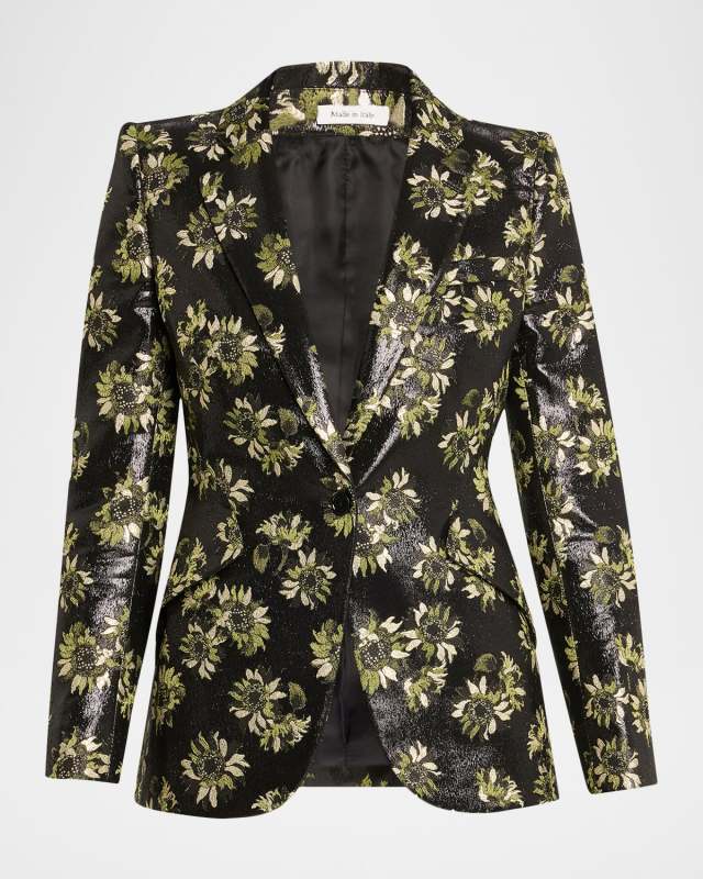 Lacquered Sunflower Single-Breasted Jacket